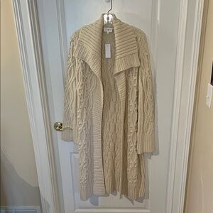 Lou & Grey Cream Cable Knit Cardigan